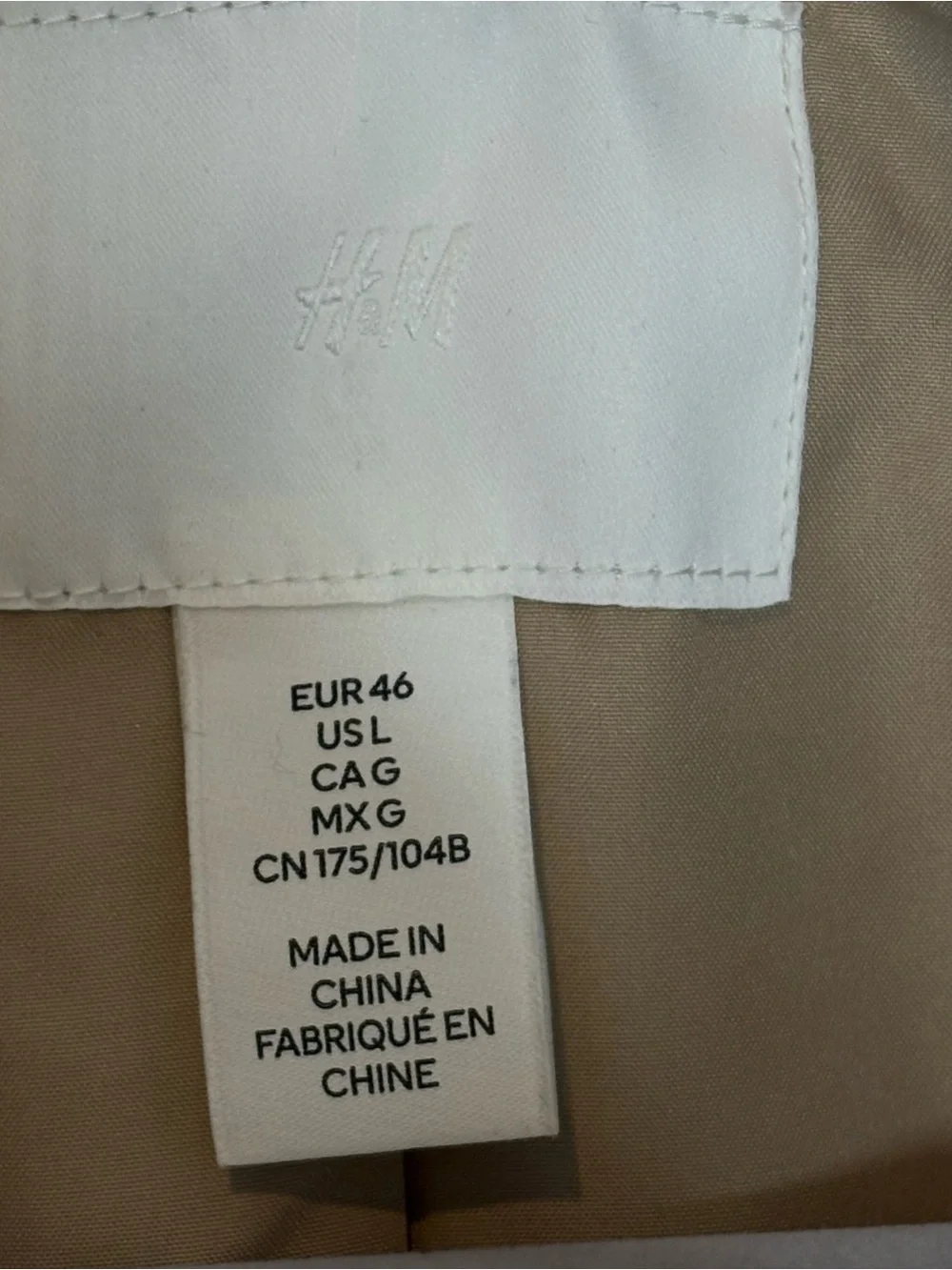 H&M Tan Double Breasted Belted Trench Coat | L - Picture 10 of 10